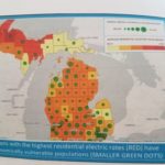 This figure shows the difference in electric rates vs population in the state of Michigan.