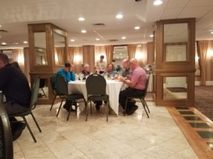Some of the rotary members enjoying lunch at the Landmark.