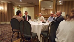 Members of the Rotary listening to Kelly Jandron speak.